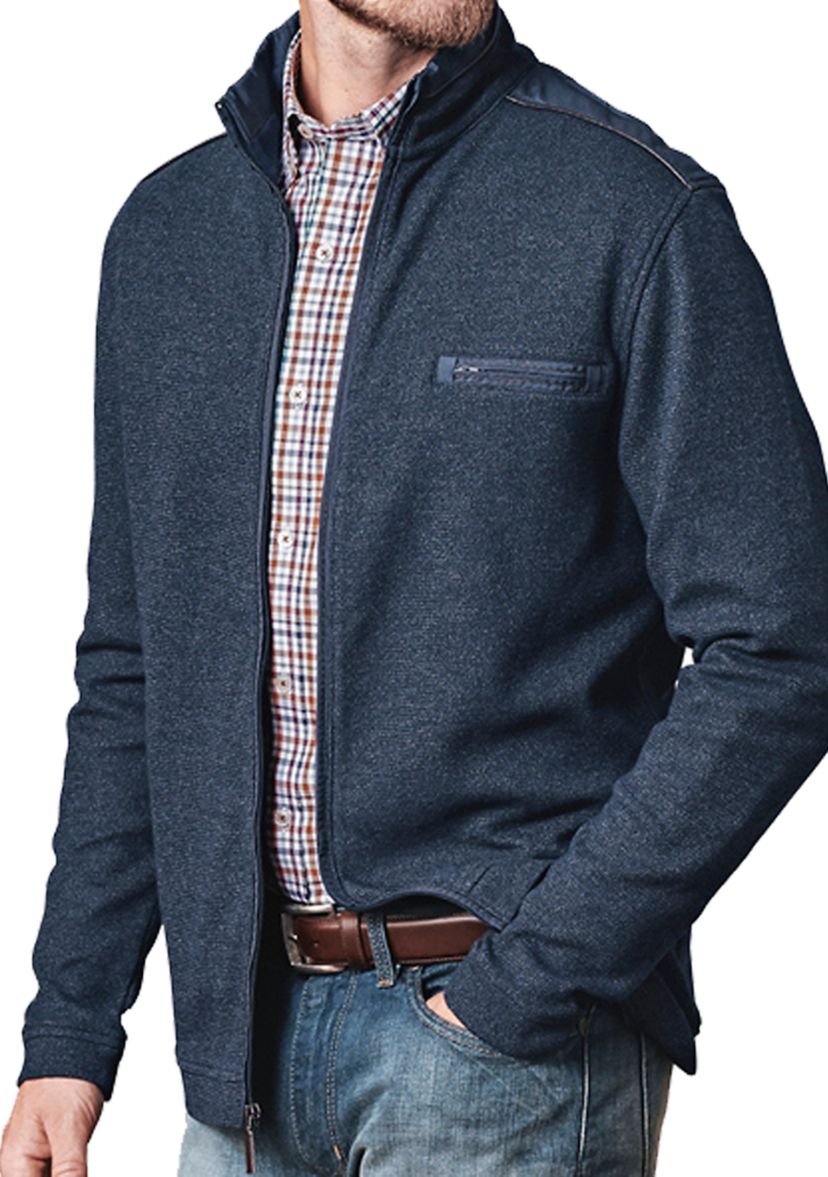 Melange Knit Full Zip Jacket