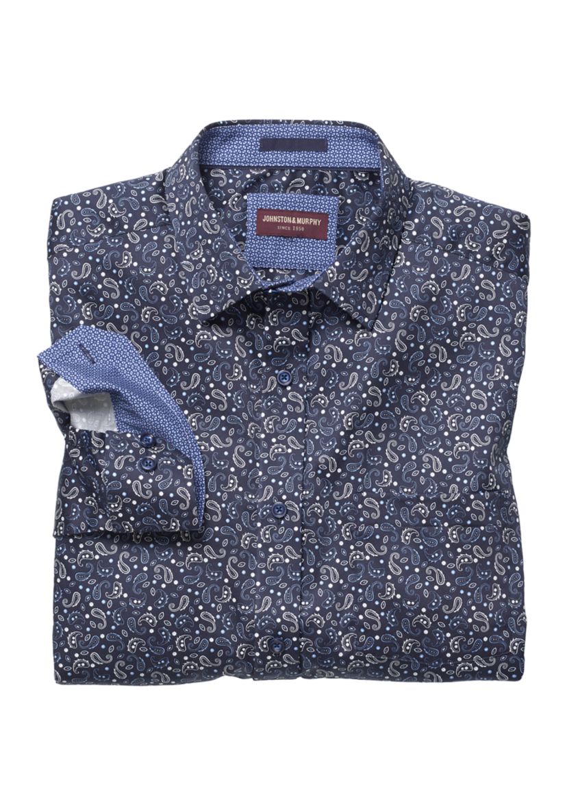 Johnston & Murphy Men's Paisley Print Button Down Shirt | Belk