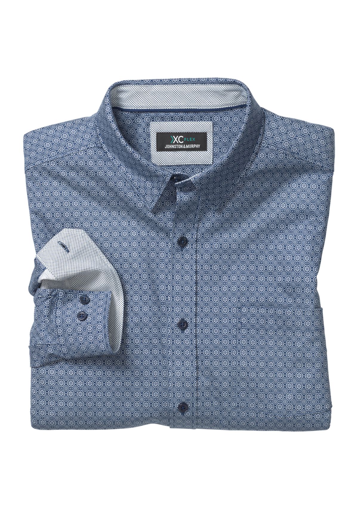 Mens Flex Long Sleeve Button Down Shirt