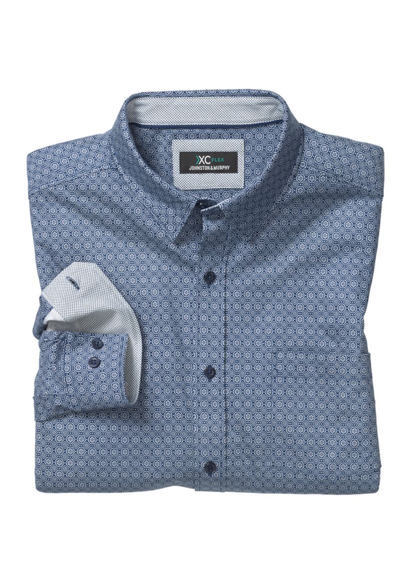 Mens Flex Long Sleeve Button Down Shirt