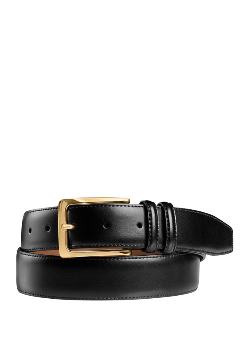  Mens 31.75 Millimeter Satin Nickel Finish Buckle Textured Italian Calfskin Belt