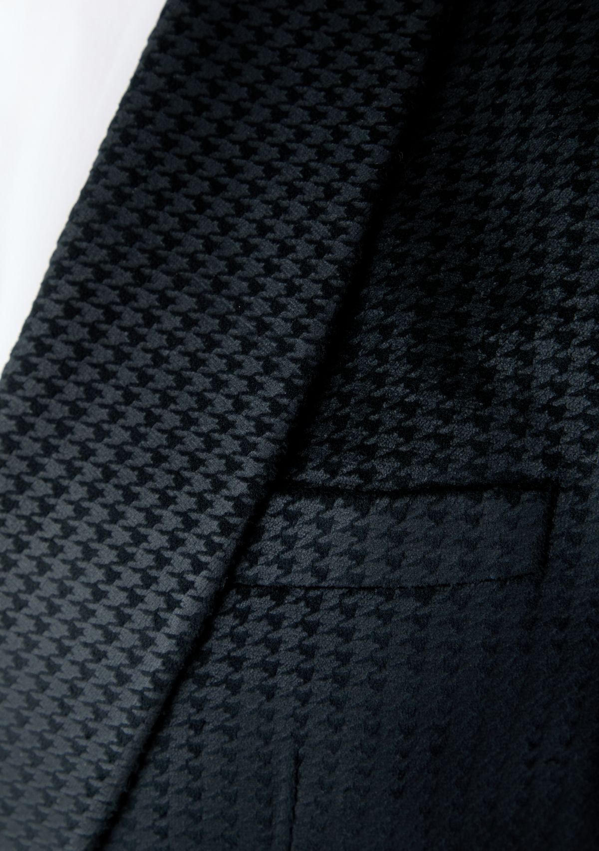 Mens Black Velvet Houndstooth Jacket