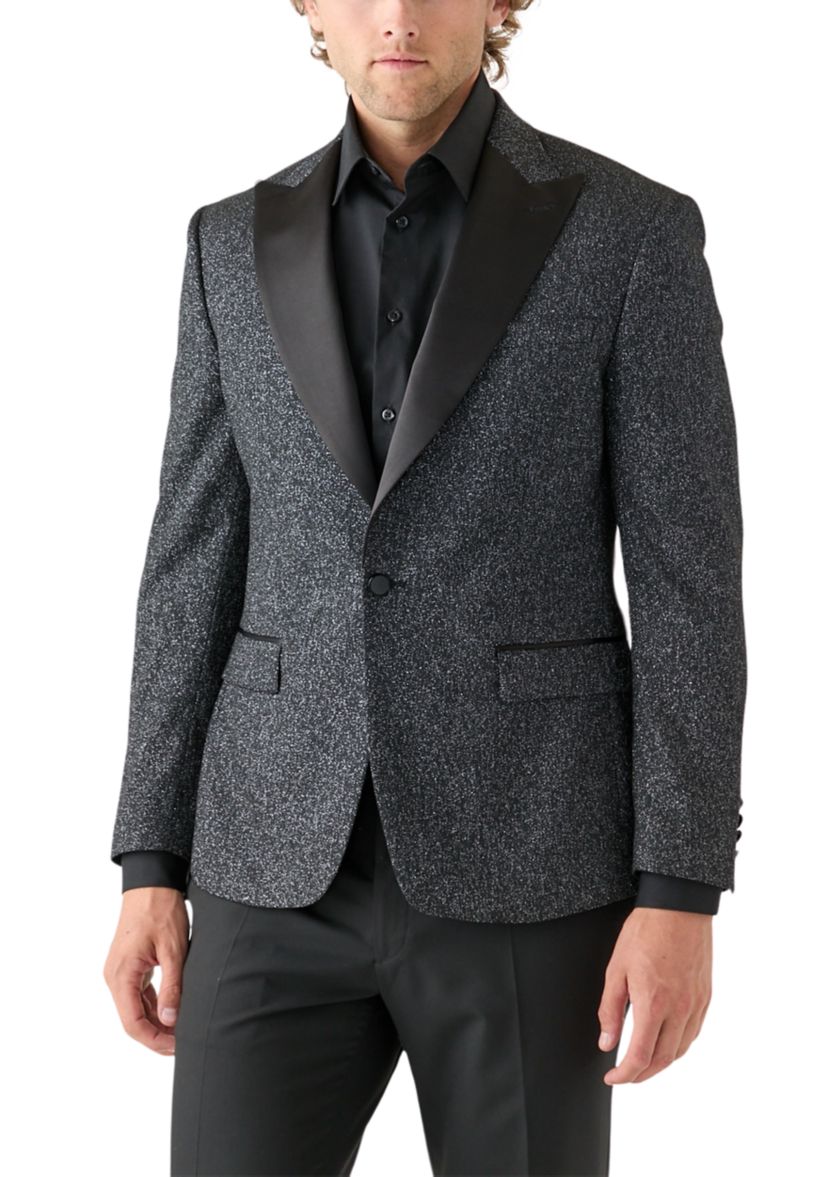 Mens Black Shimmer Sportcoat