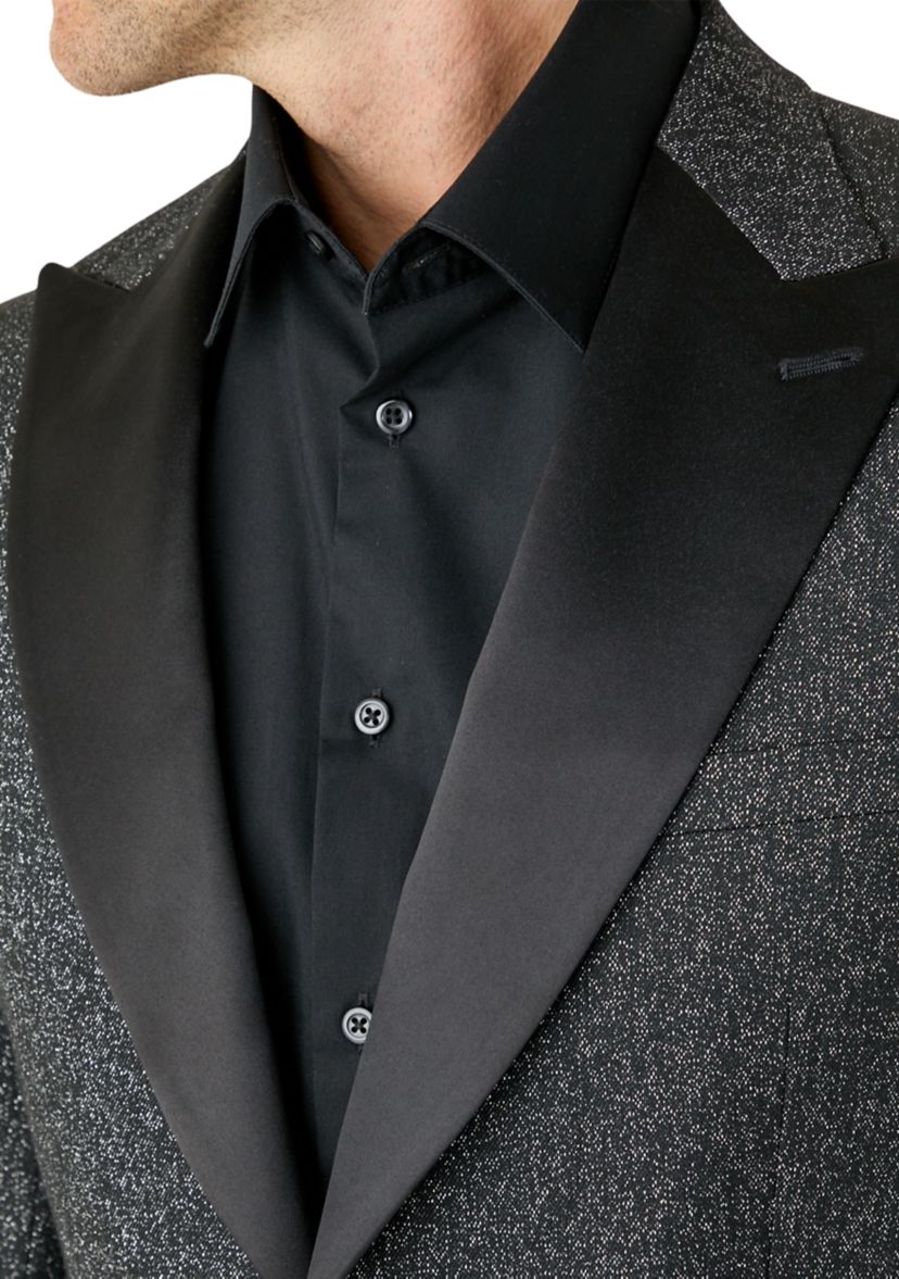 Mens Black Shimmer Sportcoat