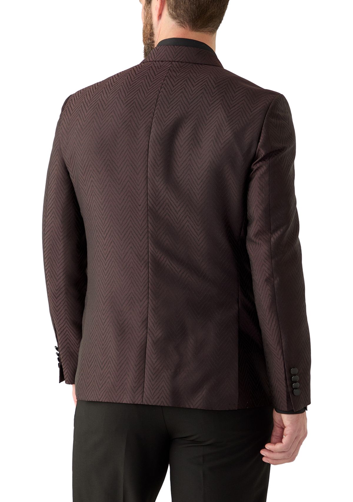 Mens Single Breasted Herringbone Modern Fit Blazer