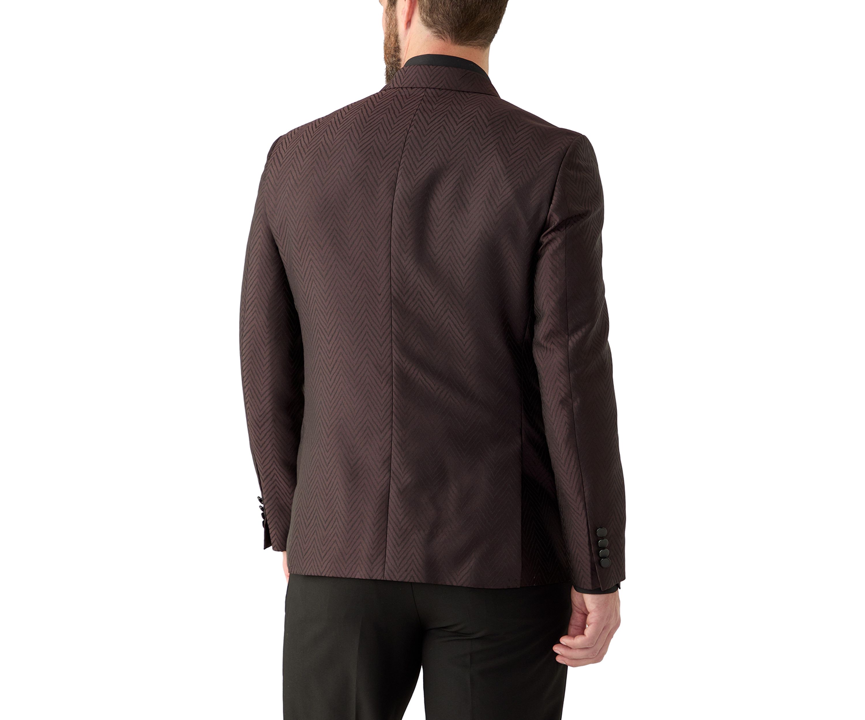 Mens Single Breasted Herringbone Modern Fit Blazer