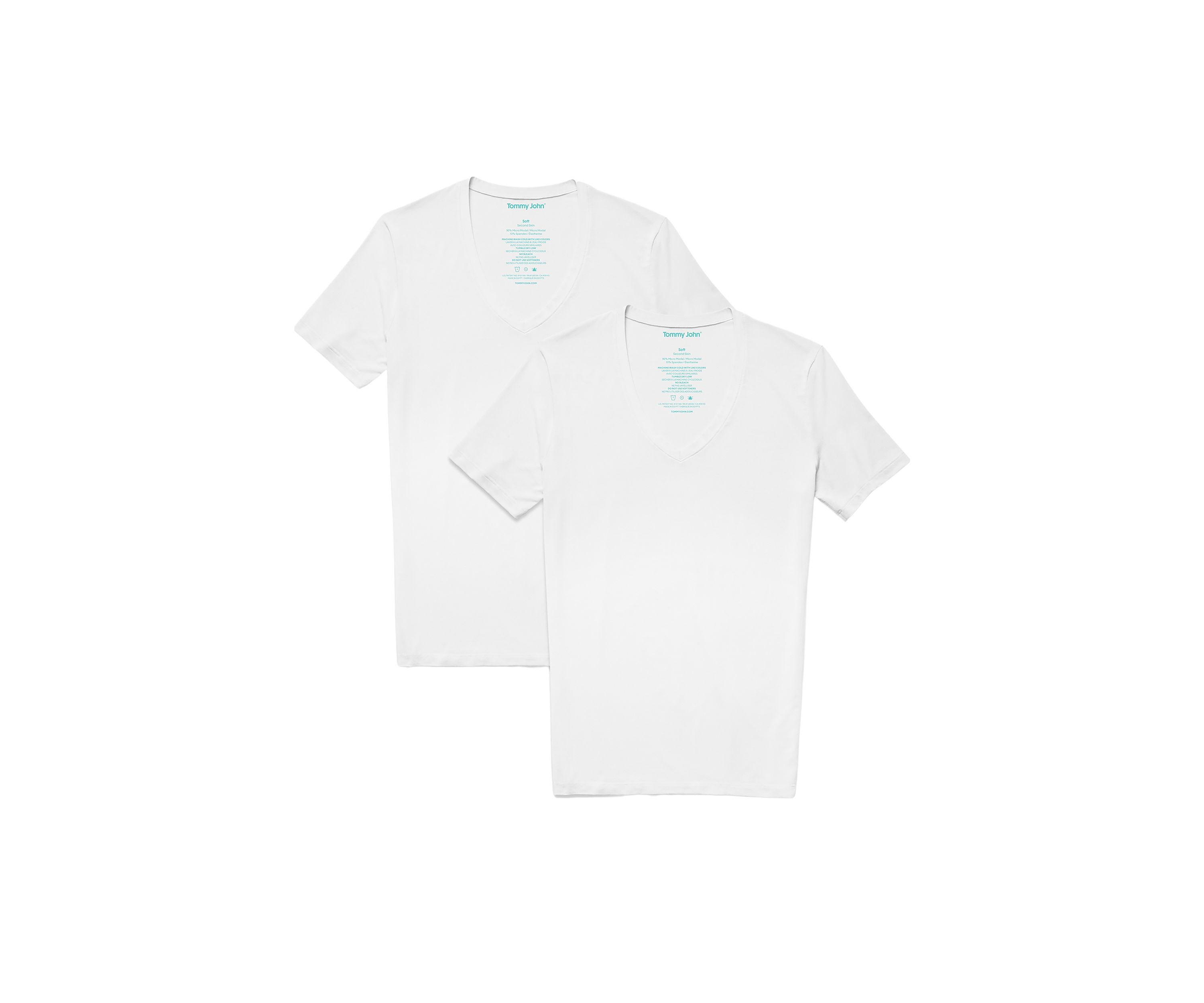 Mens Deep V-Neck Stay Tucked Undershirts - 2 Pack