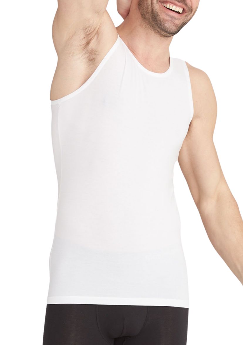 Mens Stay Tucked Tank Top Undershirts - 2 Pack