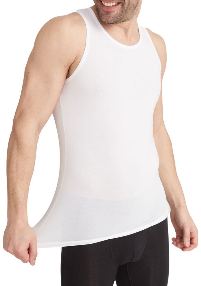 Mens Stay Tucked Tank Top Undershirts - 2 Pack