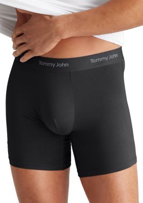 Tommy John Men's 3-Pack of 6" Boxer Briefs, Black, X-Large
