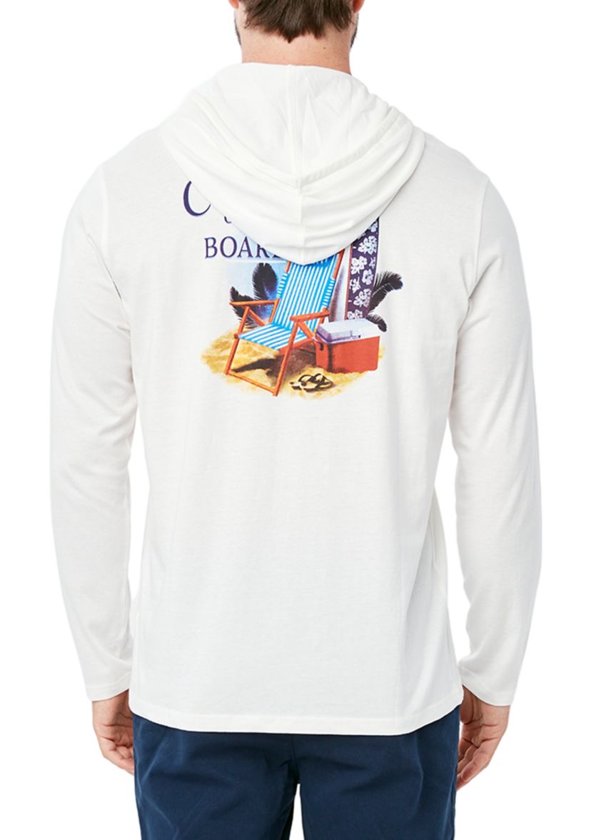 Mens Long Sleeve Hooded Chairman of the Board Graphic T-Shirt