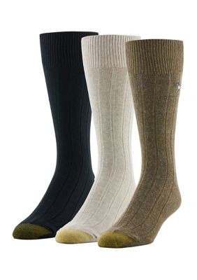 Gold Toe Men's Hampton Embroidered Crew Socks Pack, 10 - 13