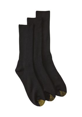 Gold Toe Men's Non Binding Crew Socks - 3 Pack