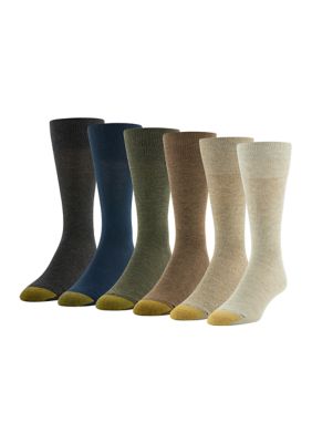Gold Toe Men's 6-Pack of Solid Crew Socks, 10 - 13