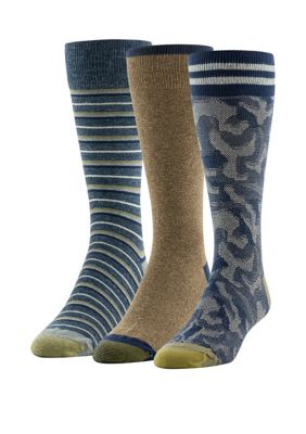 Gold Toe Men's Camo Stripe Crew Socks - 3 Pack