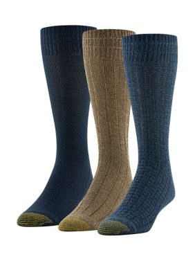 Gold Toe Men's Hampton Reinforced Toe Socks, 3 Pack