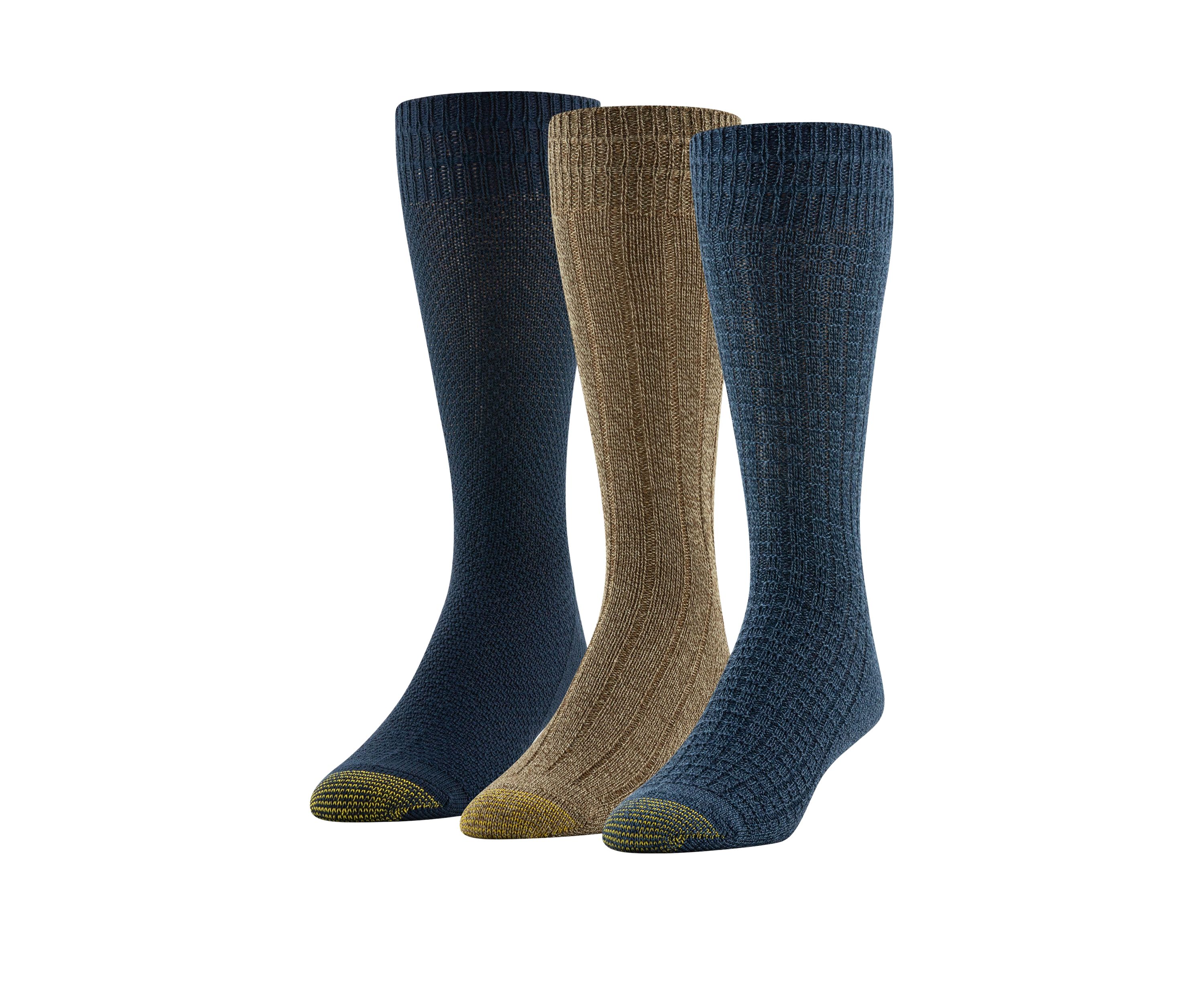 Premium Texture Crew Socks - 3 Pack