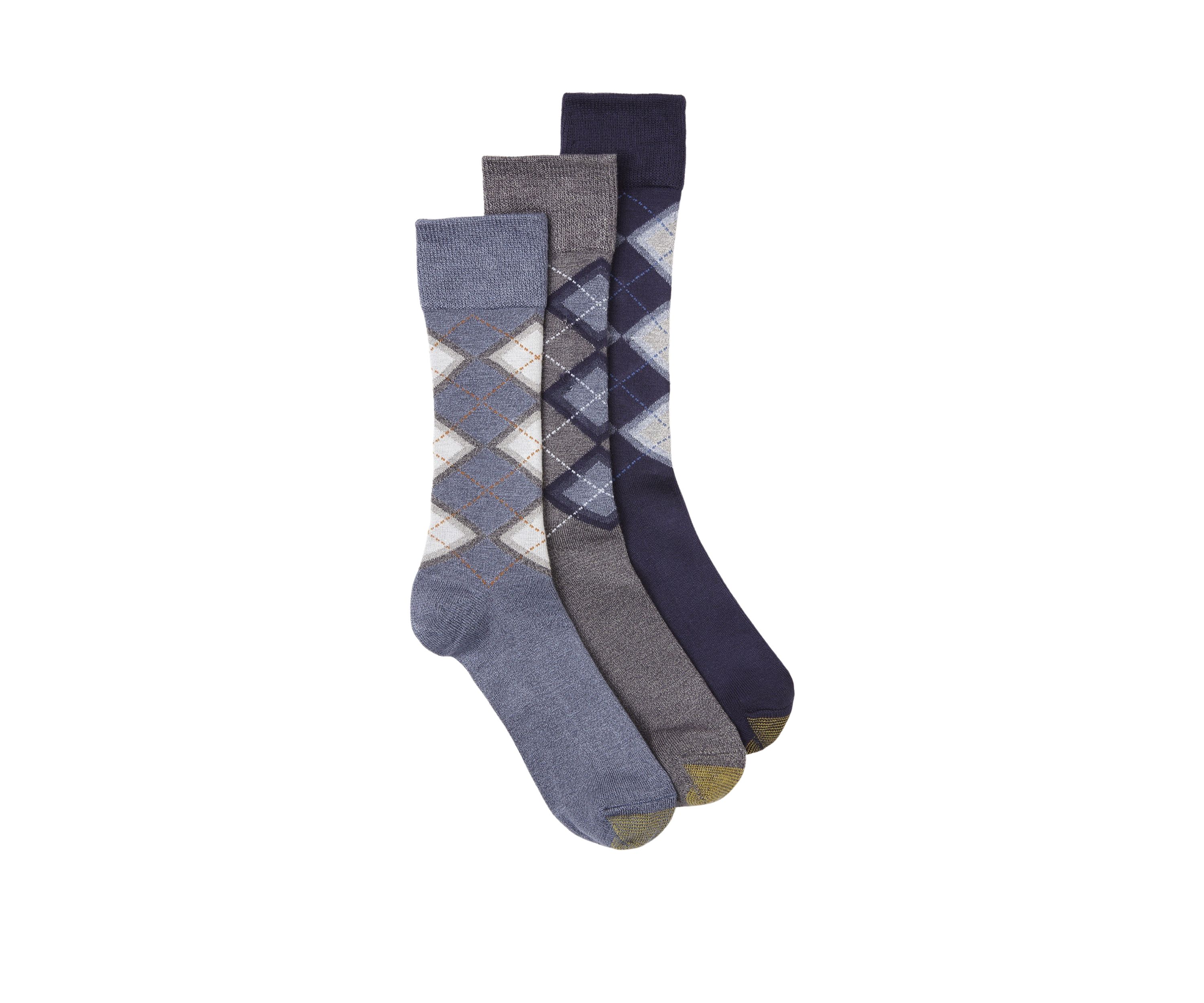 Premium Argyle Crew Socks - 3 Pack