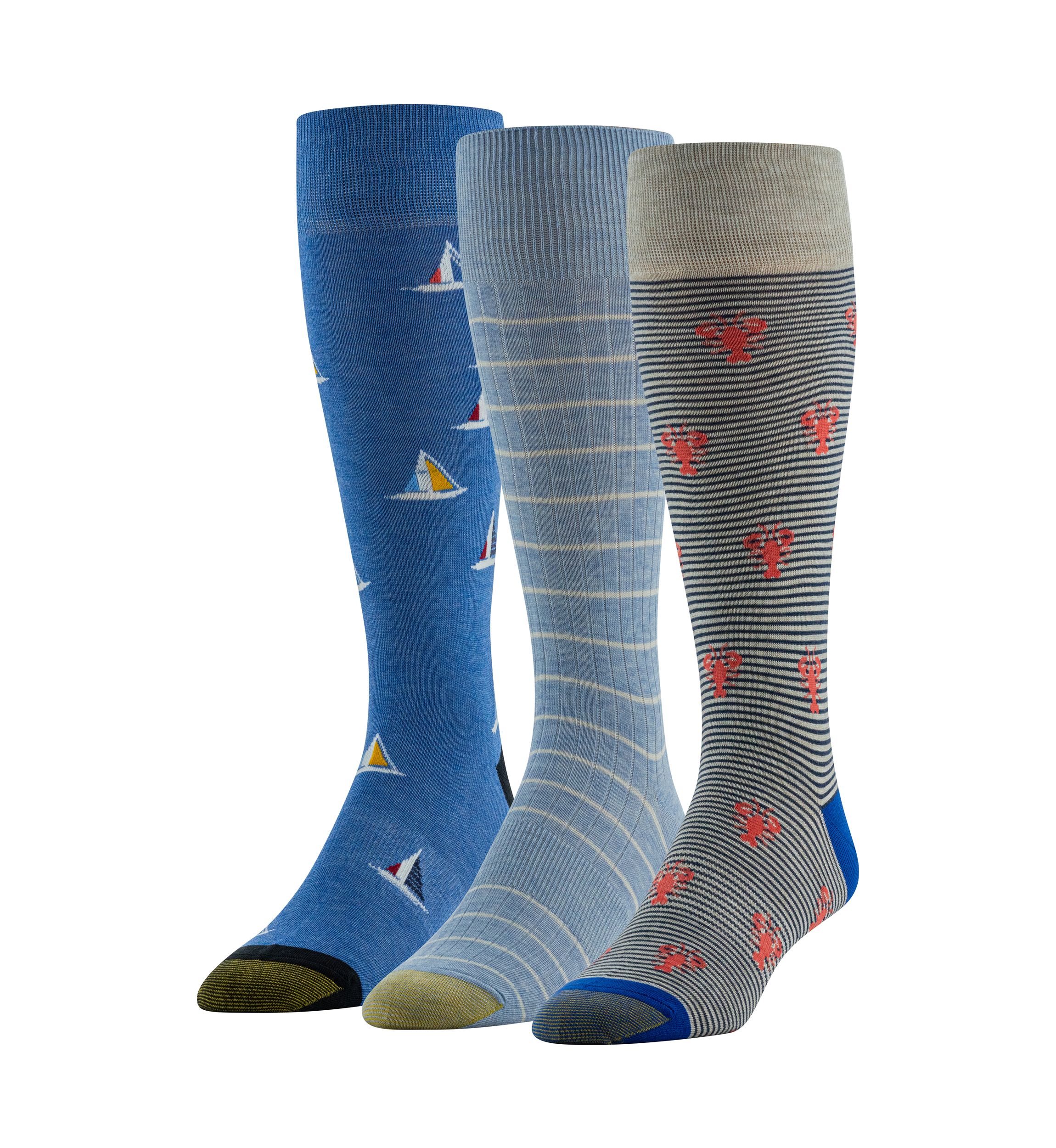 3-Pack Printed Crew Socks 