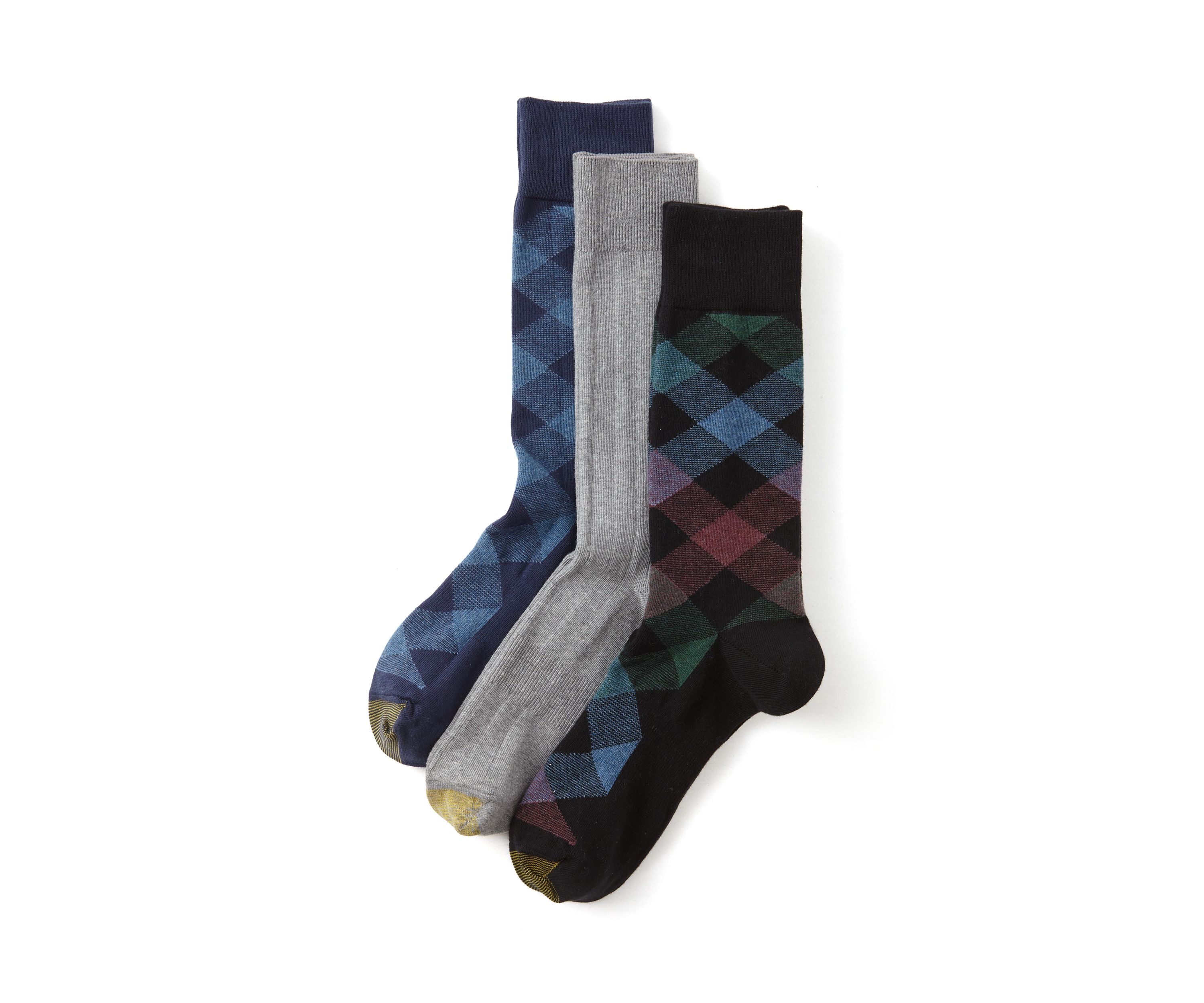 Multi Bias Crew Socks - 3 Pack
