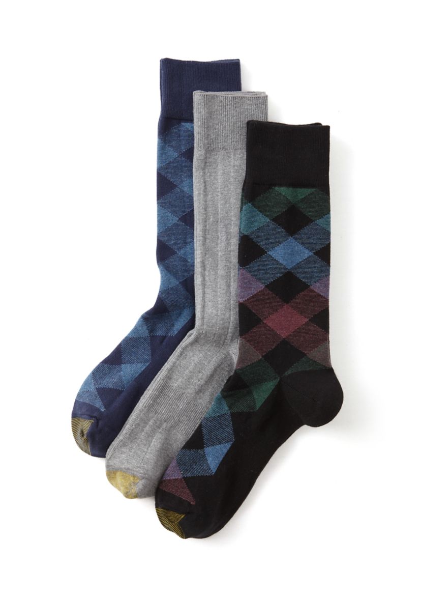 Multi Bias Crew Socks - 3 Pack