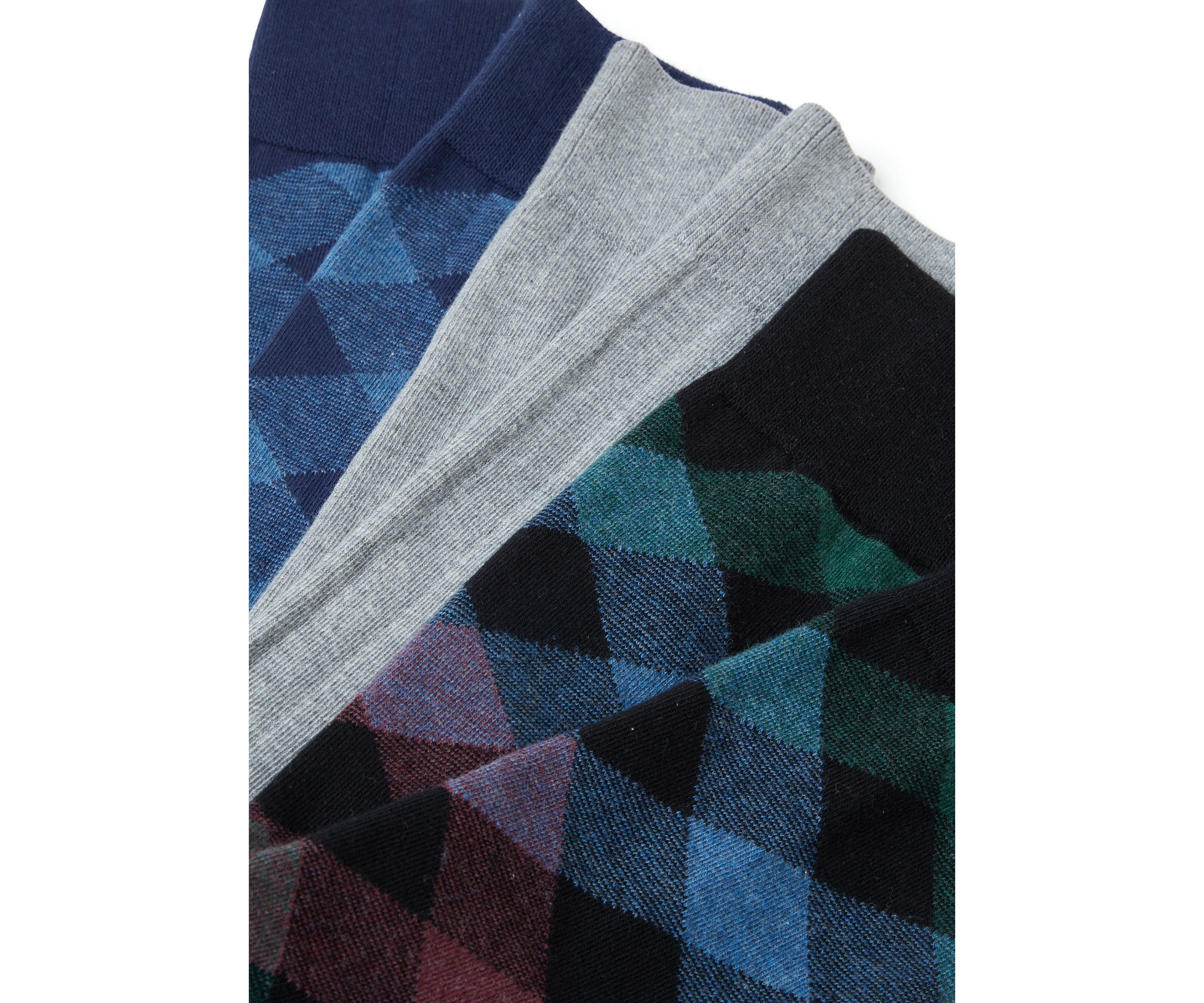 Multi Bias Crew Socks - 3 Pack