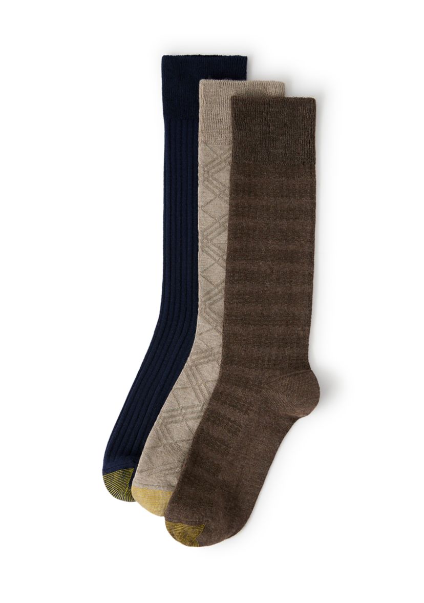 Mens Dress Crew Socks, 3 Pairs