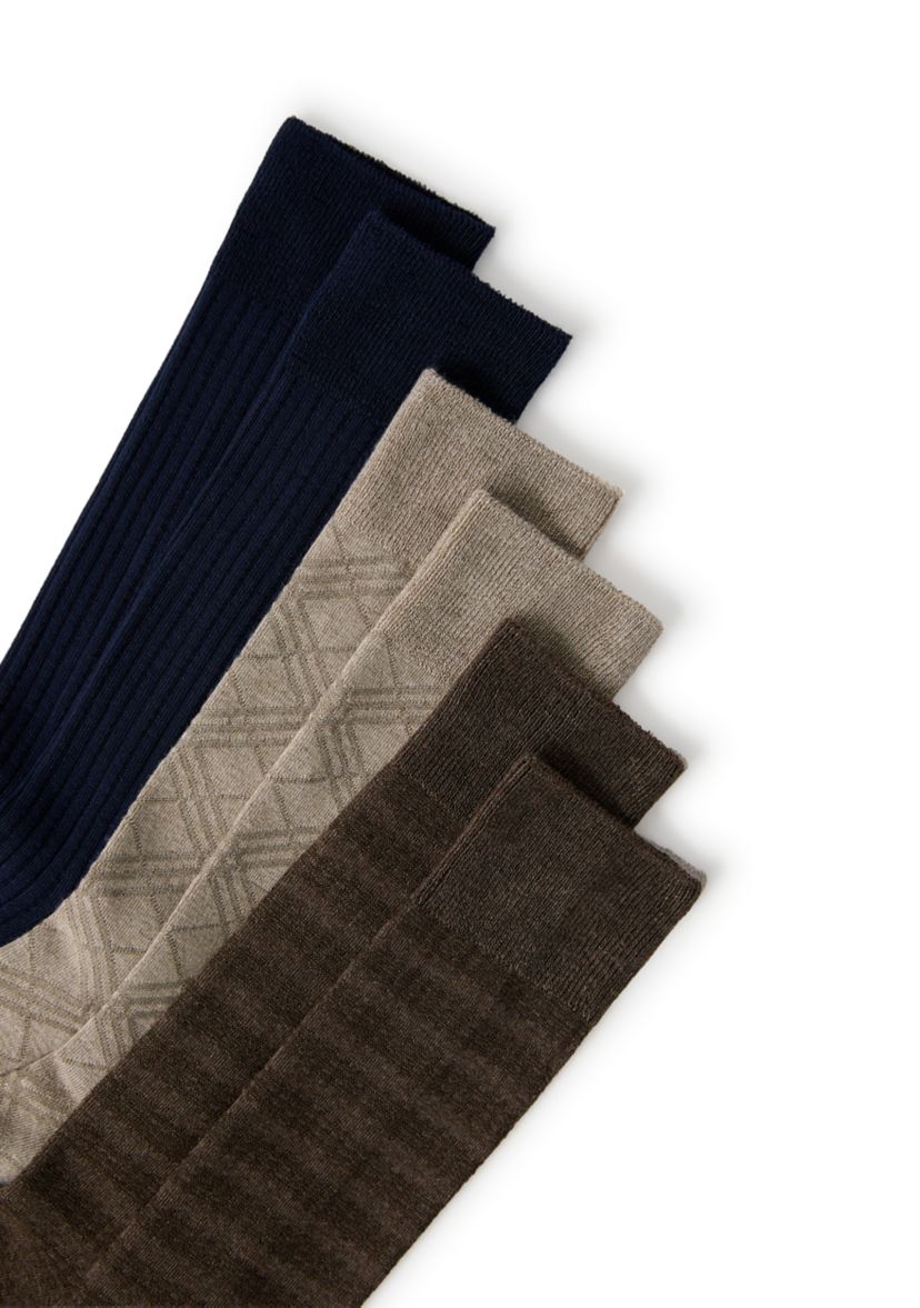 Mens Dress Crew Socks, 3 Pairs