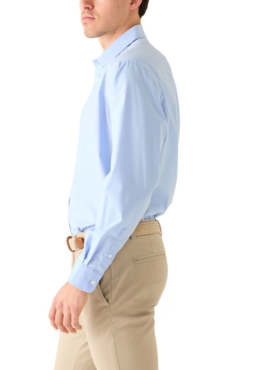 Haggar Men's Premium Cotton Comfort Classic Fit Dress Shirt, Light Blue, 16 - 16.5 34/35