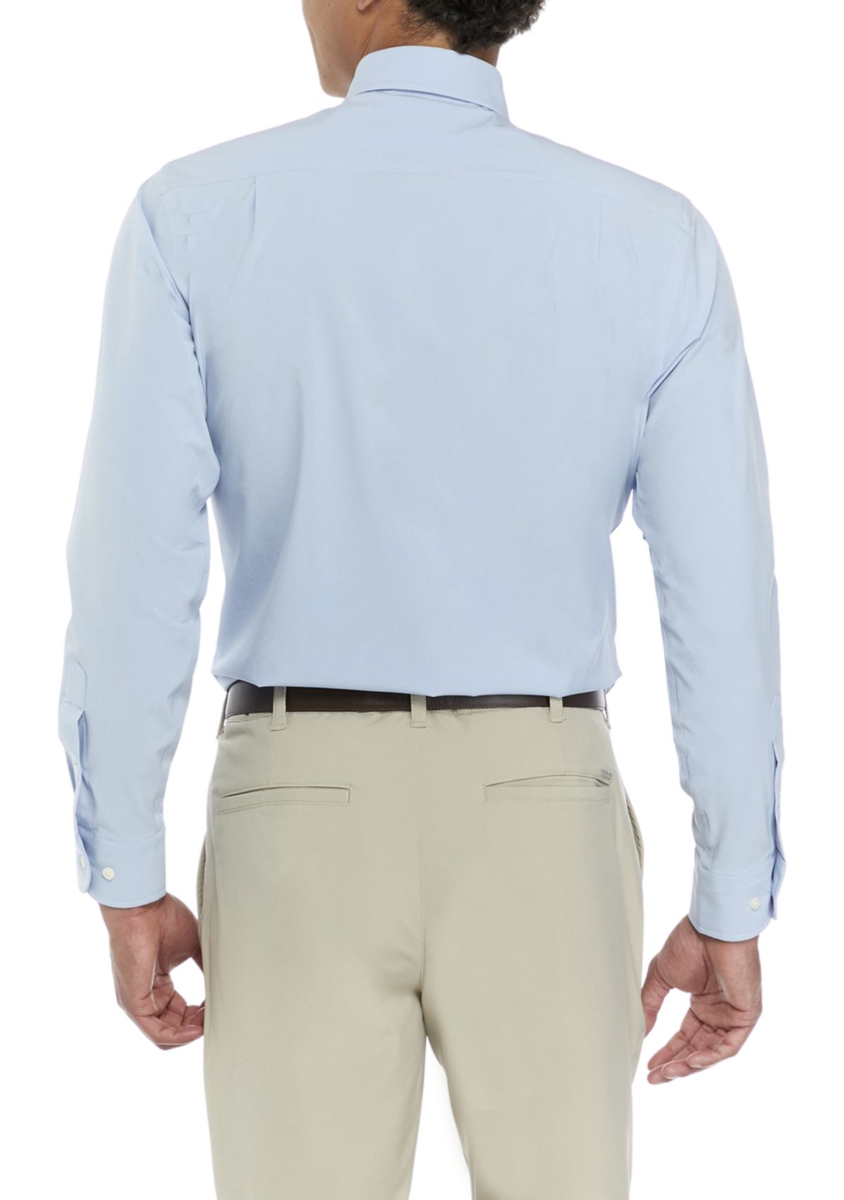 Mens Regular Fit Stretch Solid Button Down Shirt 