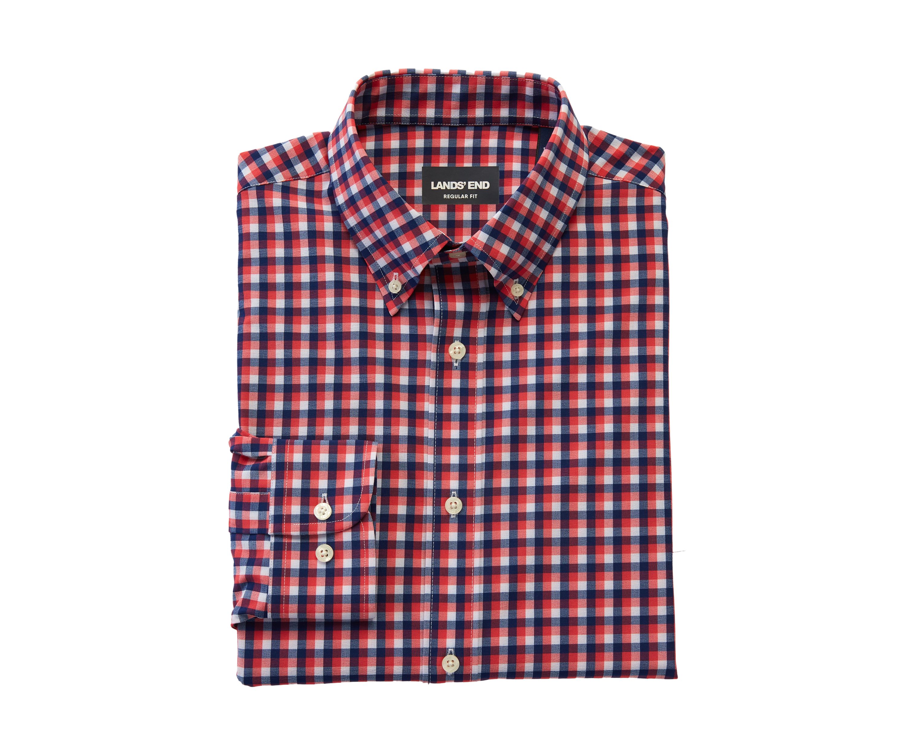 Mens Gingham Button Down Shirt