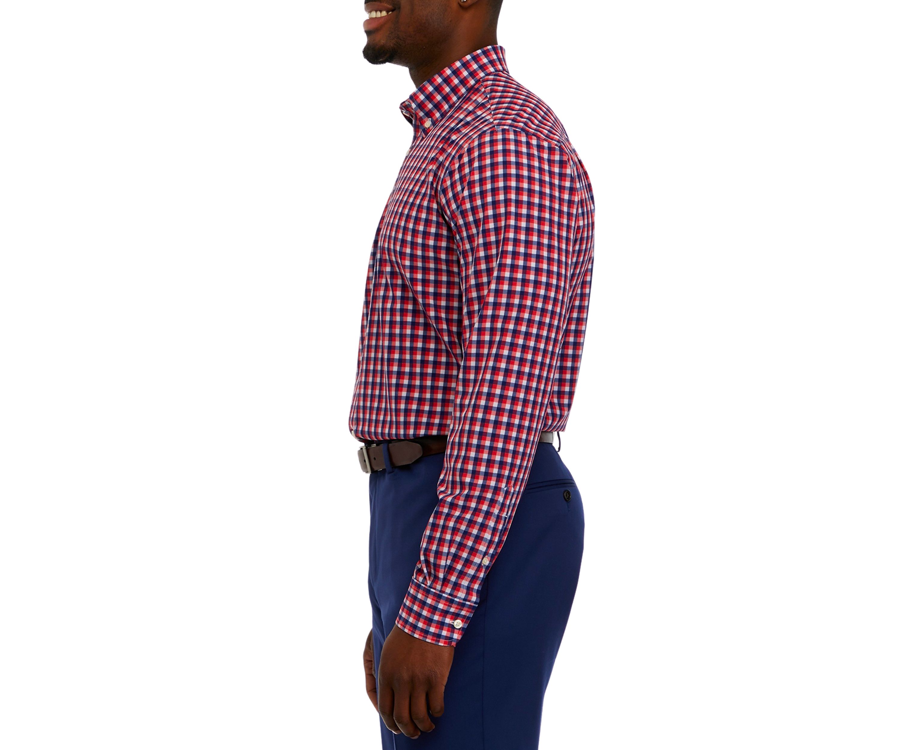 Mens Gingham Button Down Shirt
