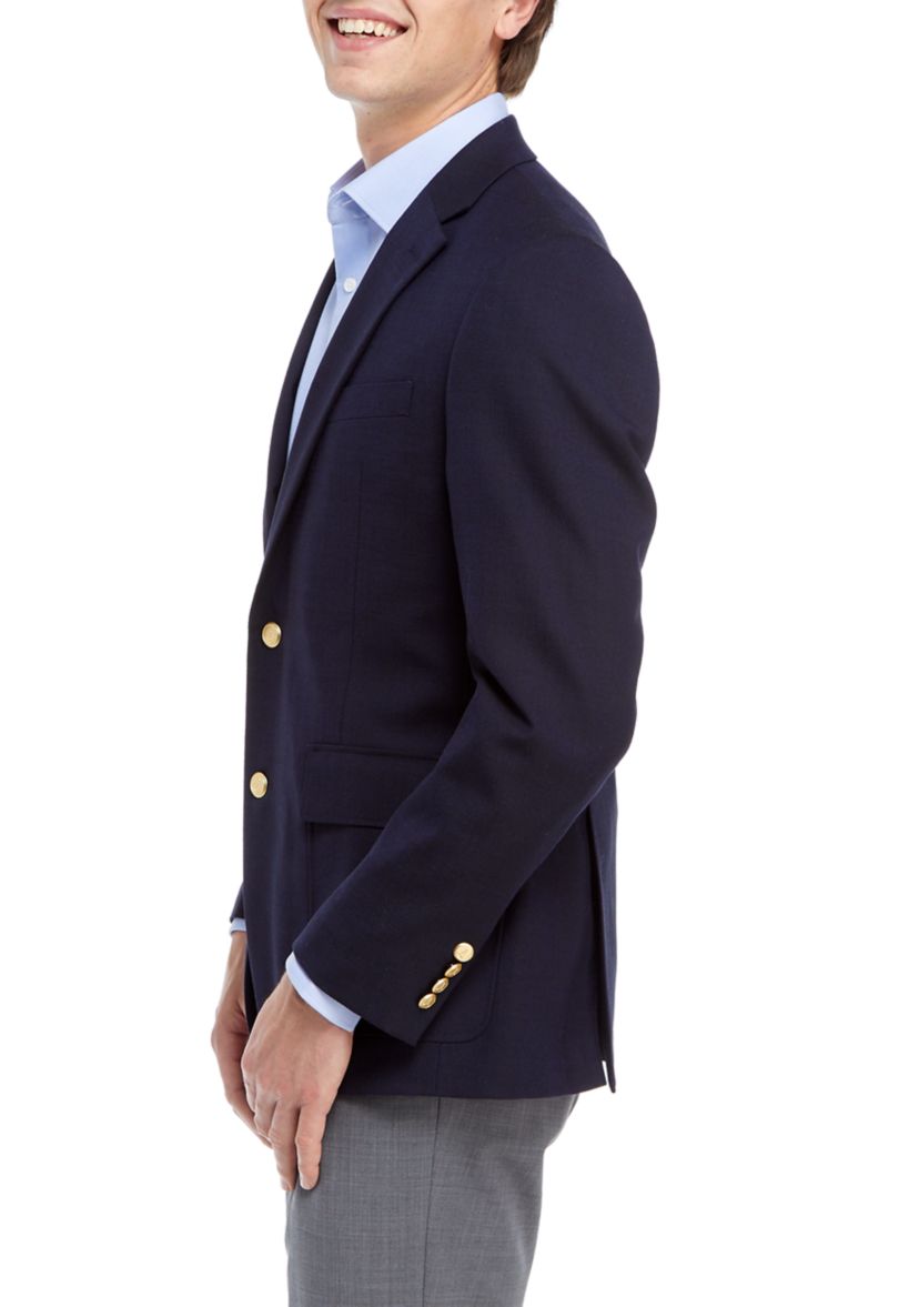 Navy Wool Blend Blazer 