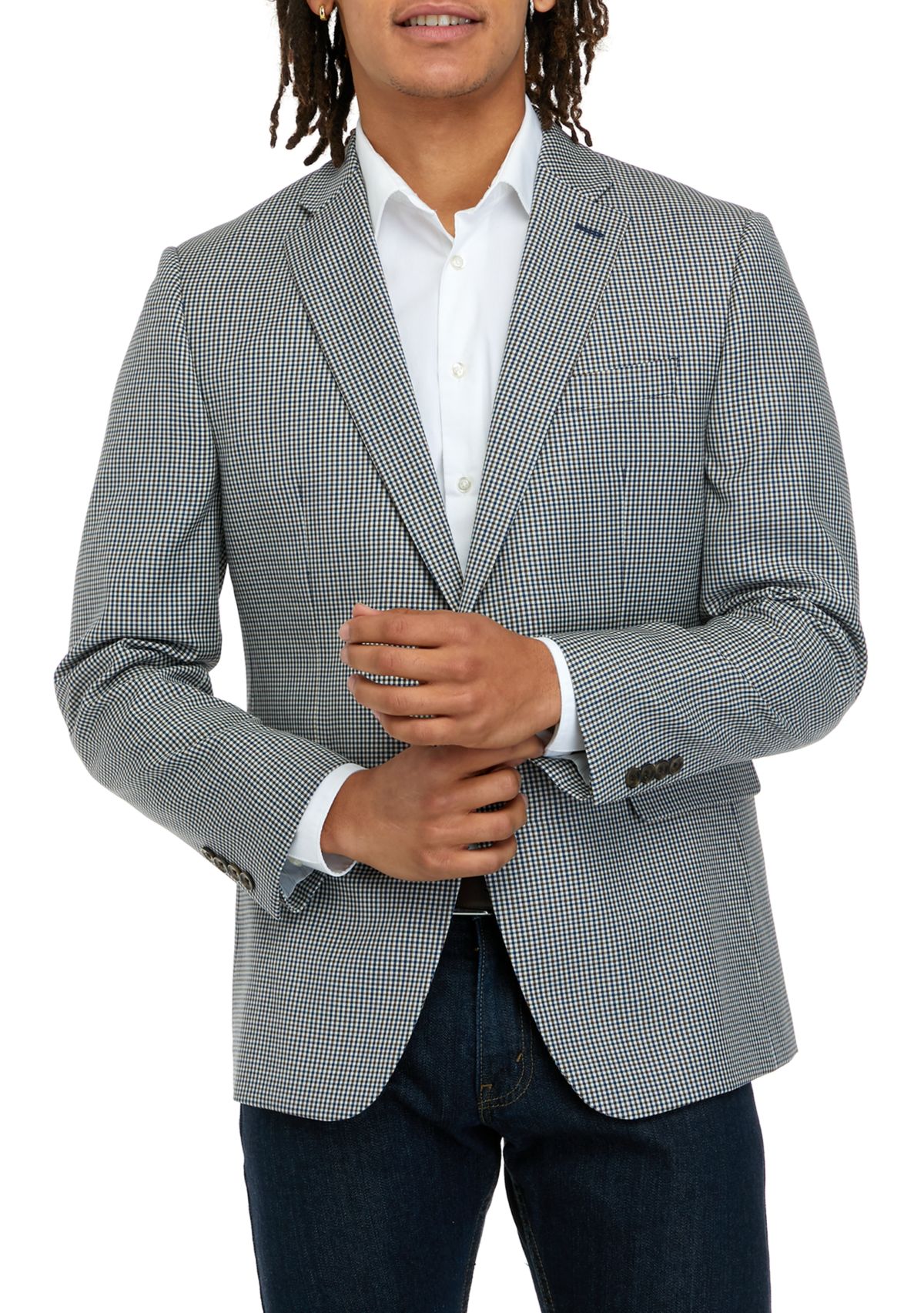 Mens Medium Brown Check Jacket