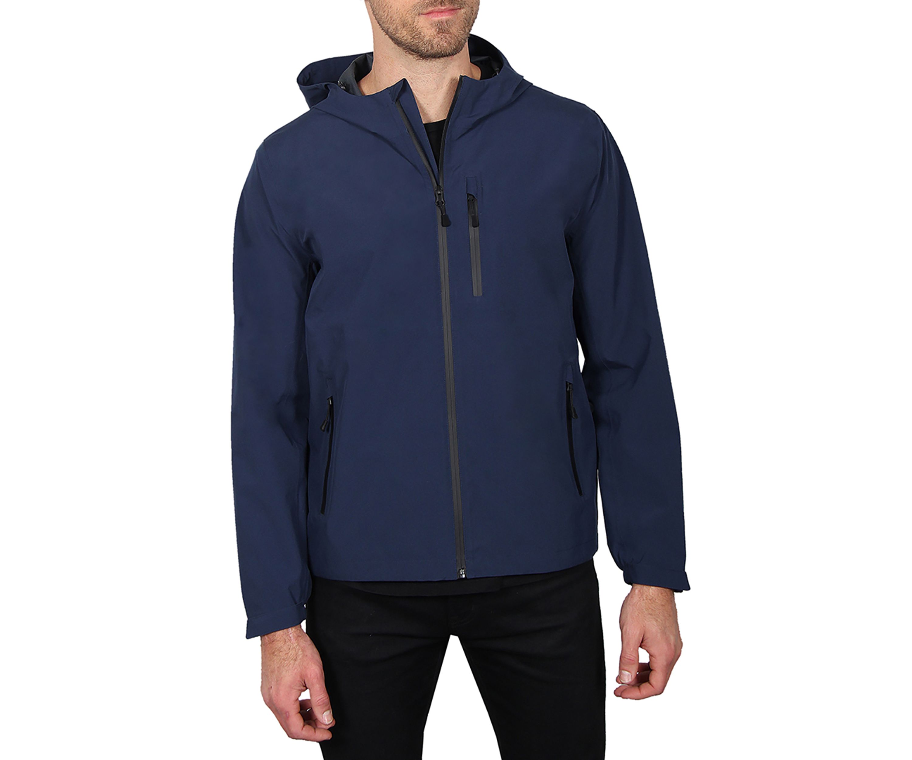Mens Seam Sealed Waterproof Hooded Packable Jacket