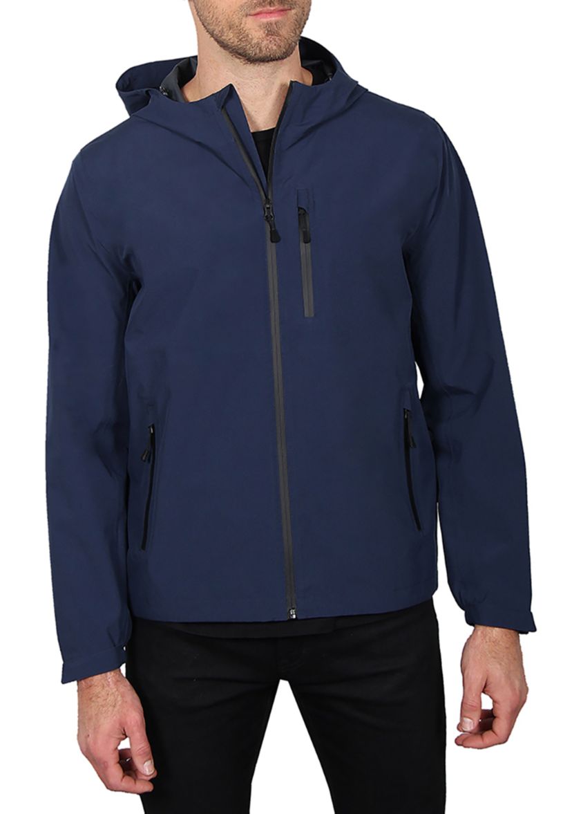 Mens Seam Sealed Waterproof Hooded Packable Jacket