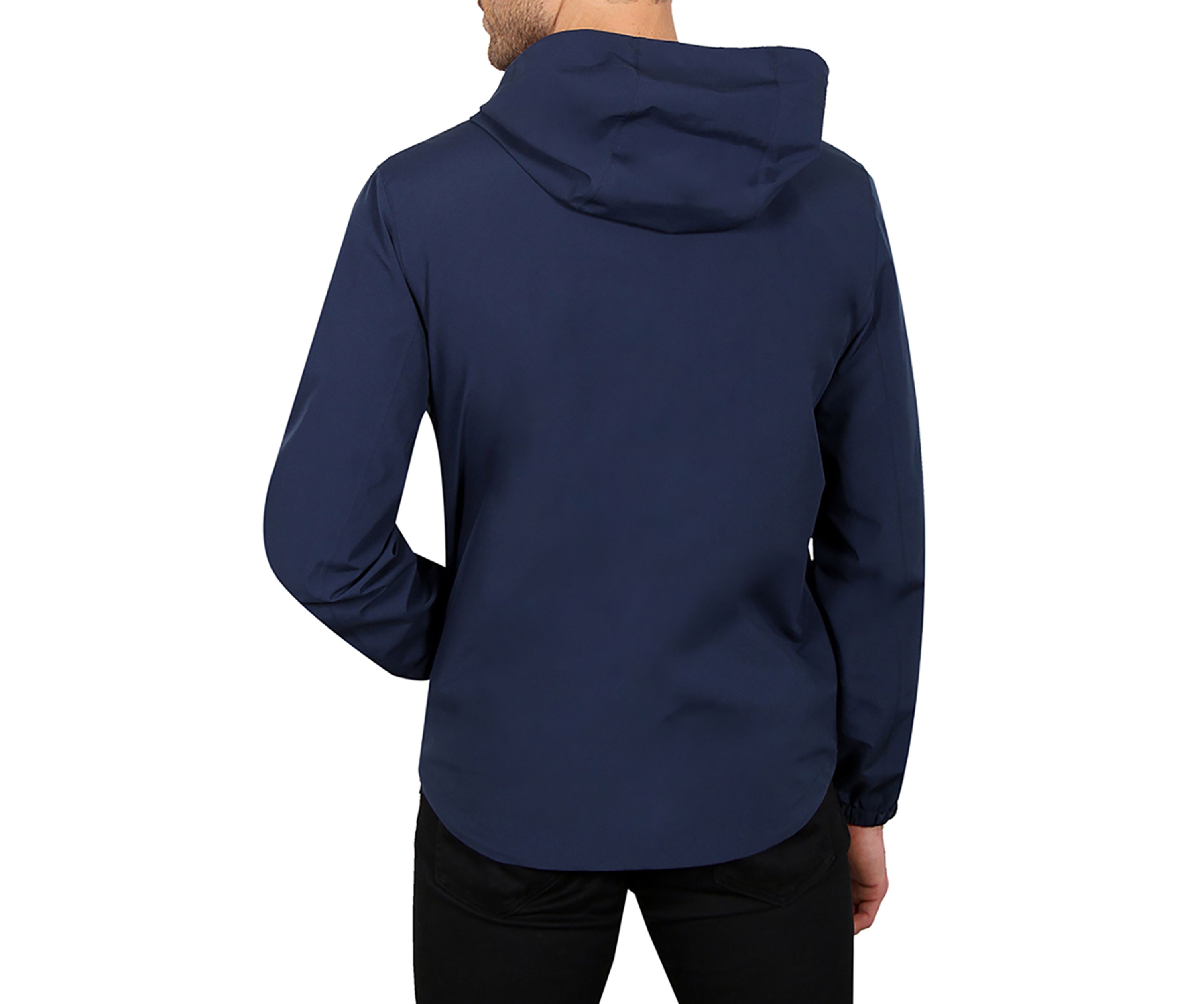 Mens Seam Sealed Waterproof Hooded Packable Jacket