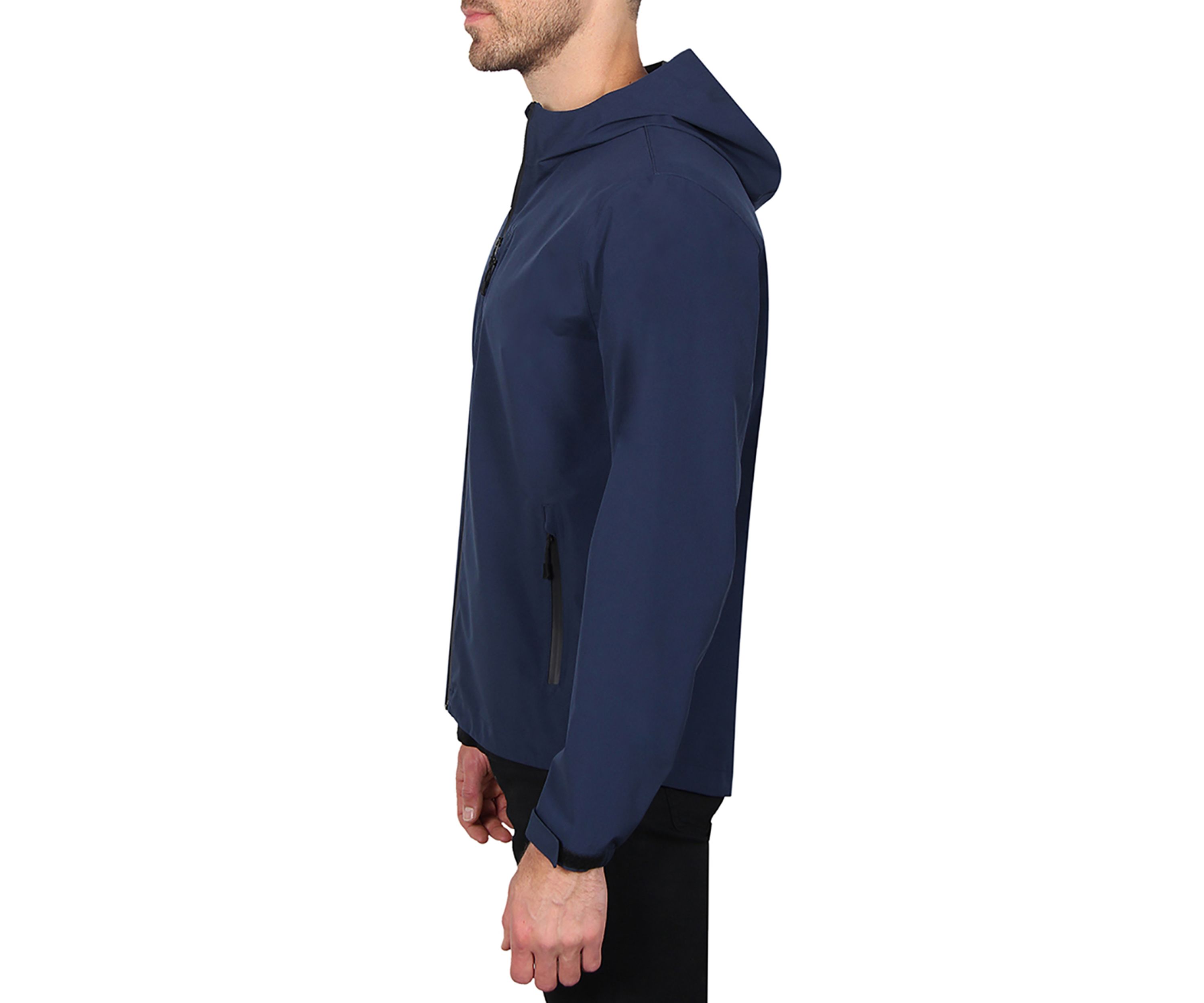 Mens Seam Sealed Waterproof Hooded Packable Jacket