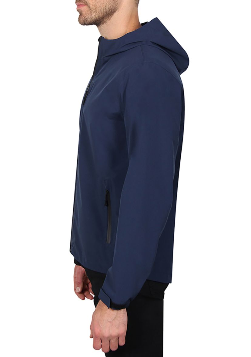 Mens Seam Sealed Waterproof Hooded Packable Jacket