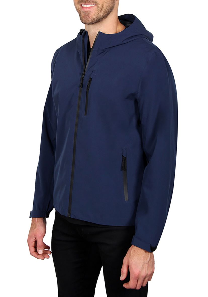 Mens Seam Sealed Waterproof Hooded Packable Jacket