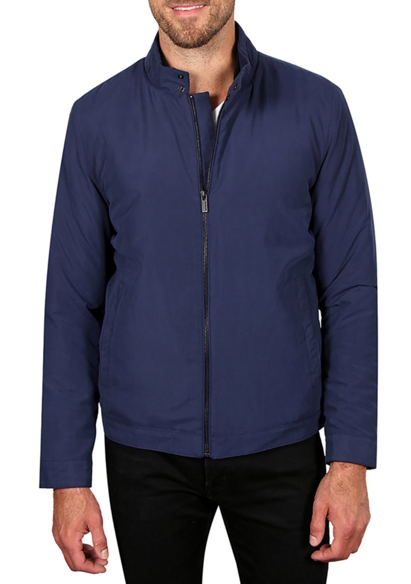 Mens Microfiber Golf Jacket with Corduroy Trim on Collar