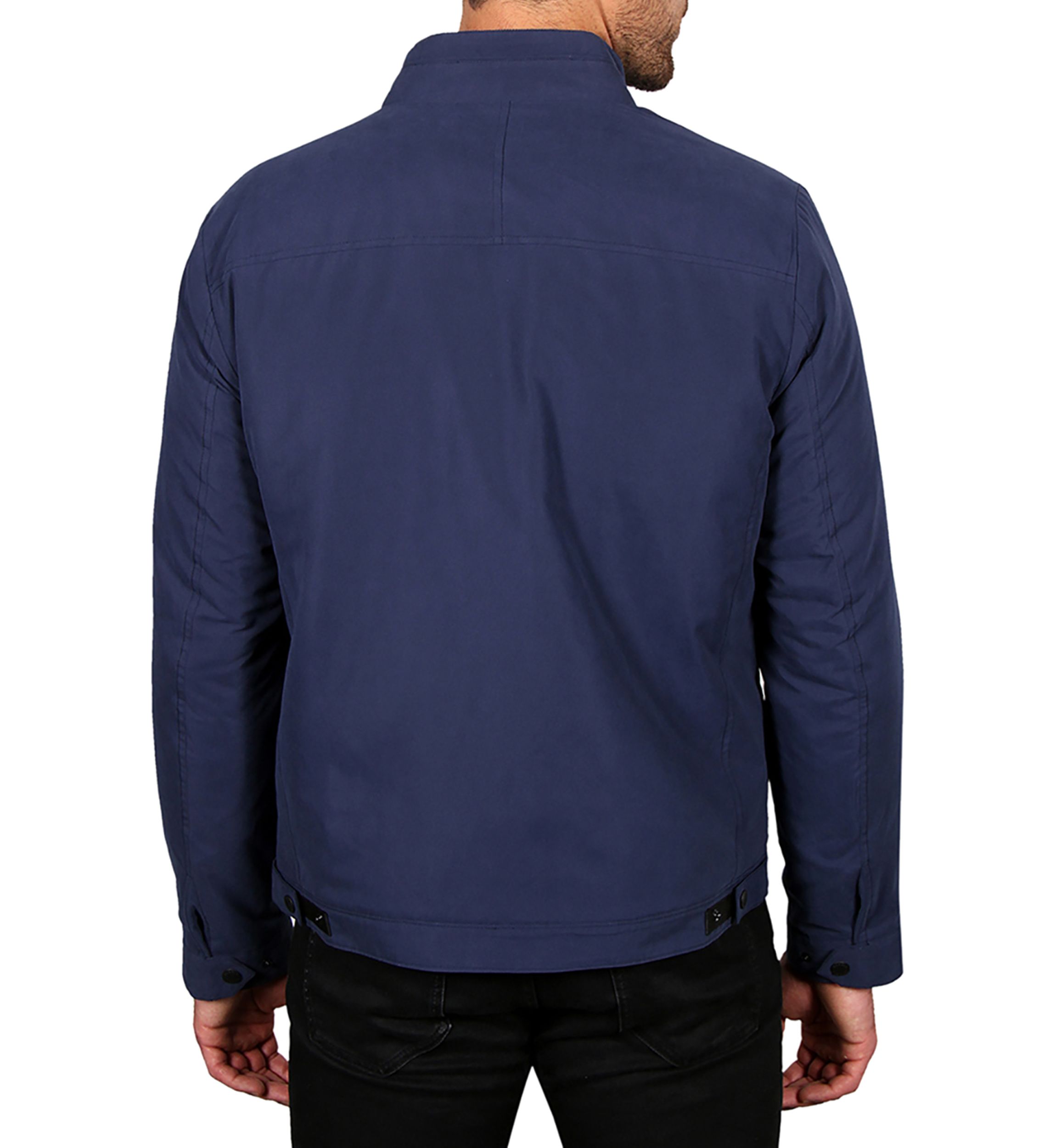 Mens Microfiber Golf Jacket with Corduroy Trim on Collar
