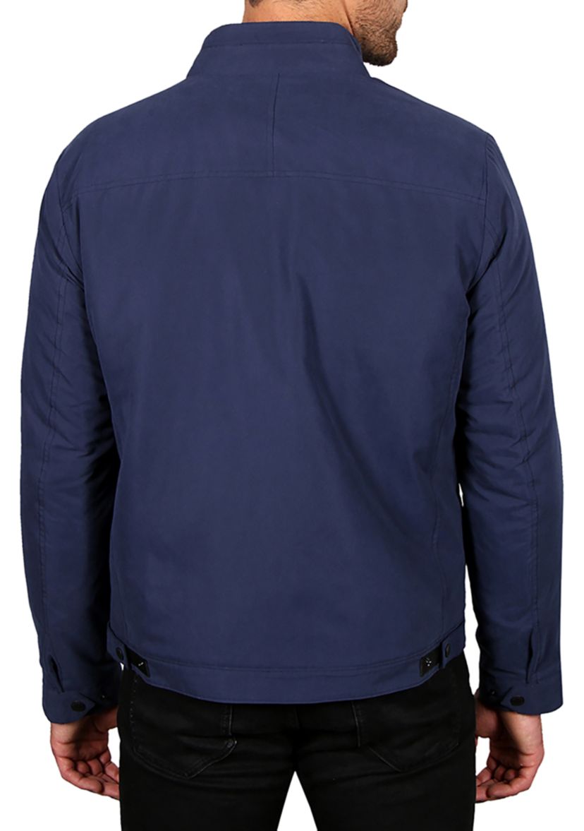 Mens Microfiber Golf Jacket with Corduroy Trim on Collar