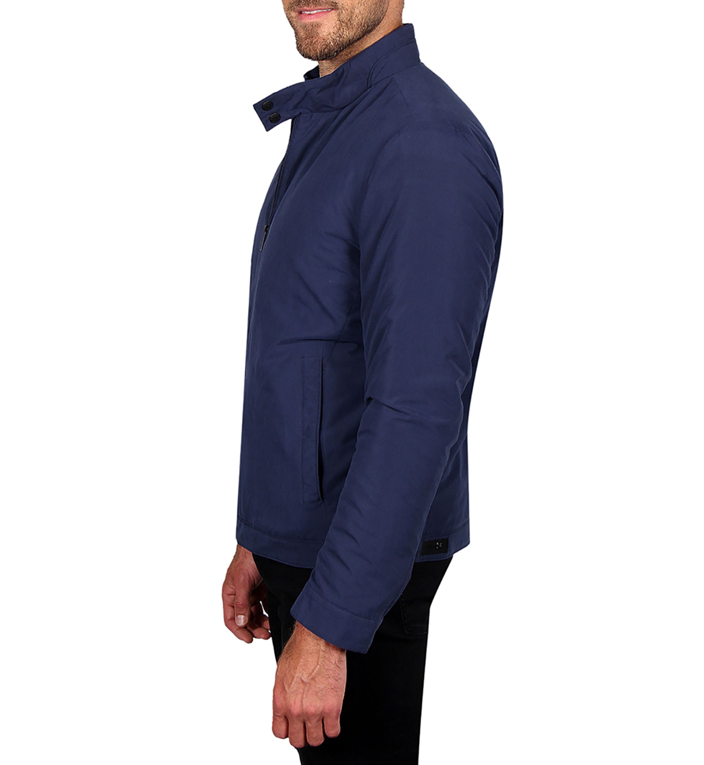 Mens Microfiber Golf Jacket with Corduroy Trim on Collar