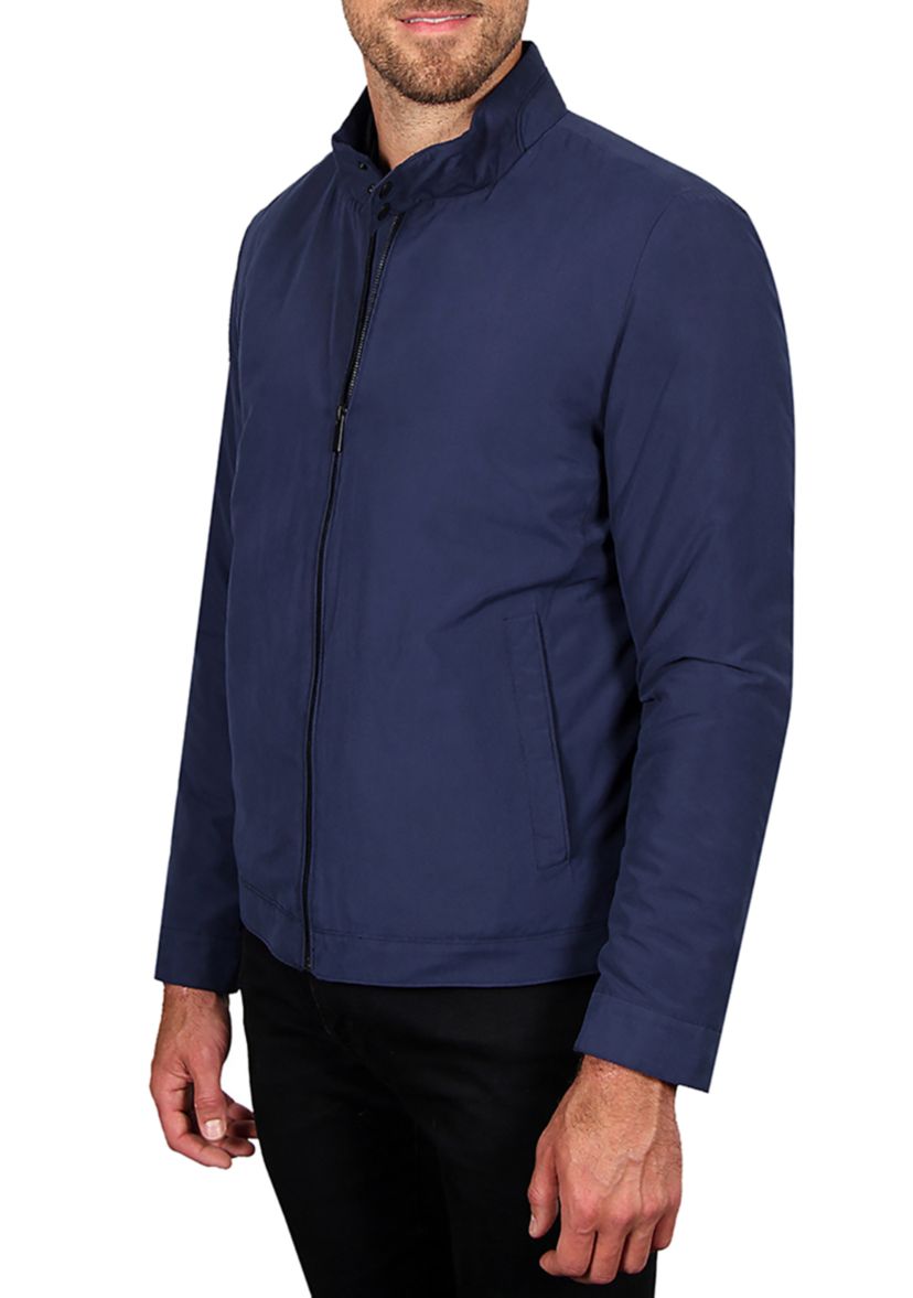 Mens Microfiber Golf Jacket with Corduroy Trim on Collar