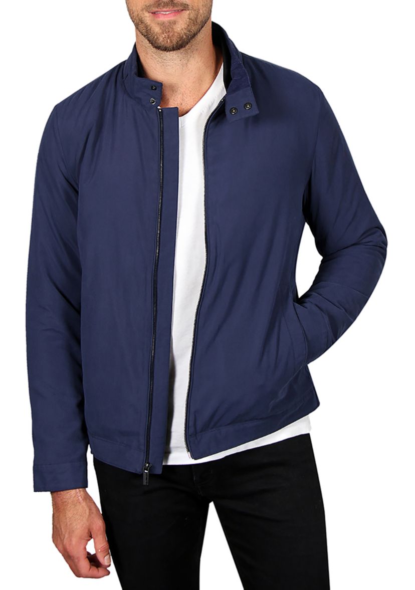 Mens Microfiber Golf Jacket with Corduroy Trim on Collar