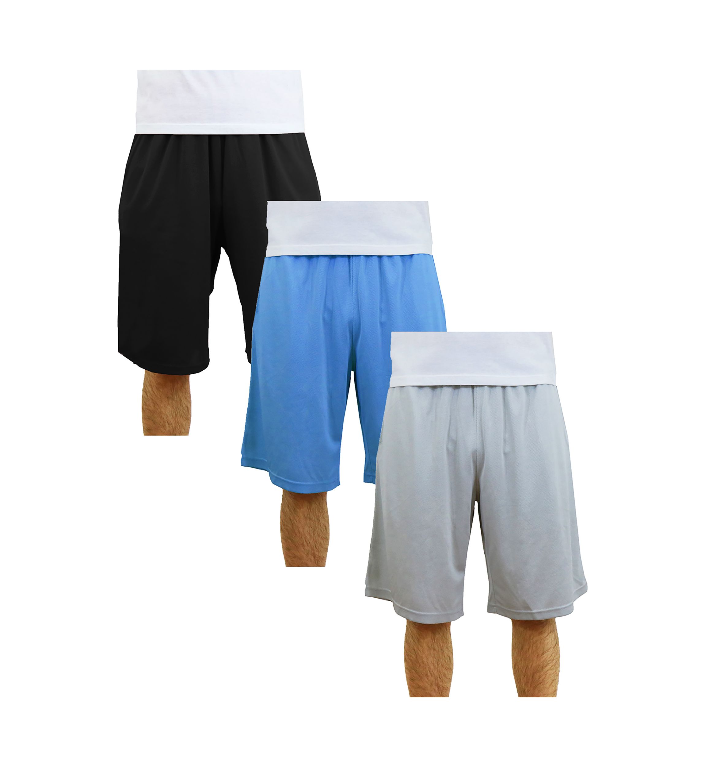 Mens Moisture-Wicking Mesh Shorts (3-Pack)
