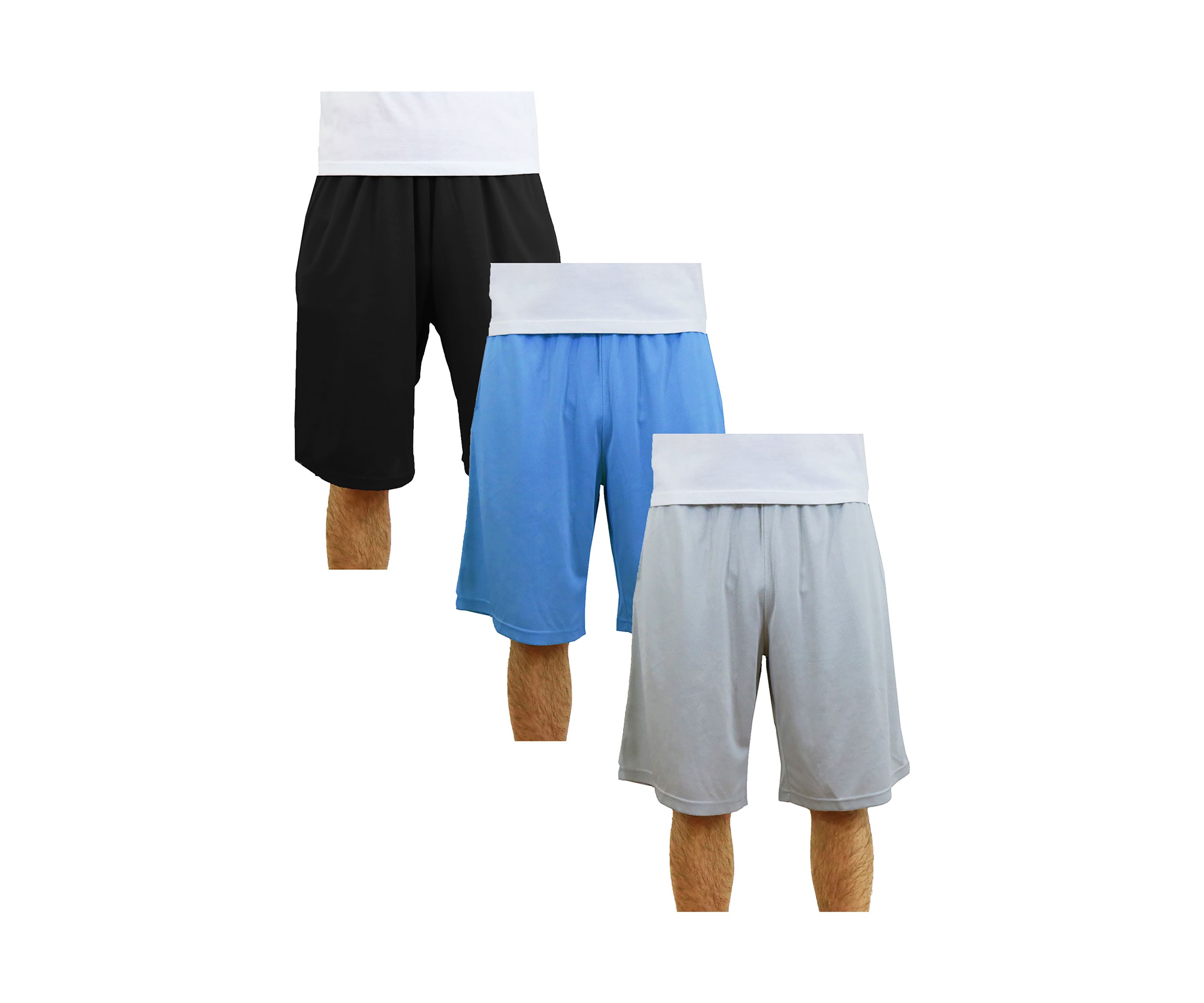 Mens Moisture-Wicking Mesh Shorts (3-Pack)