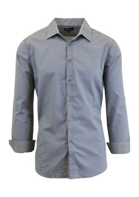 Galaxy Men's Long Sleeve Solid Slim Fit Dress Shirt | belk