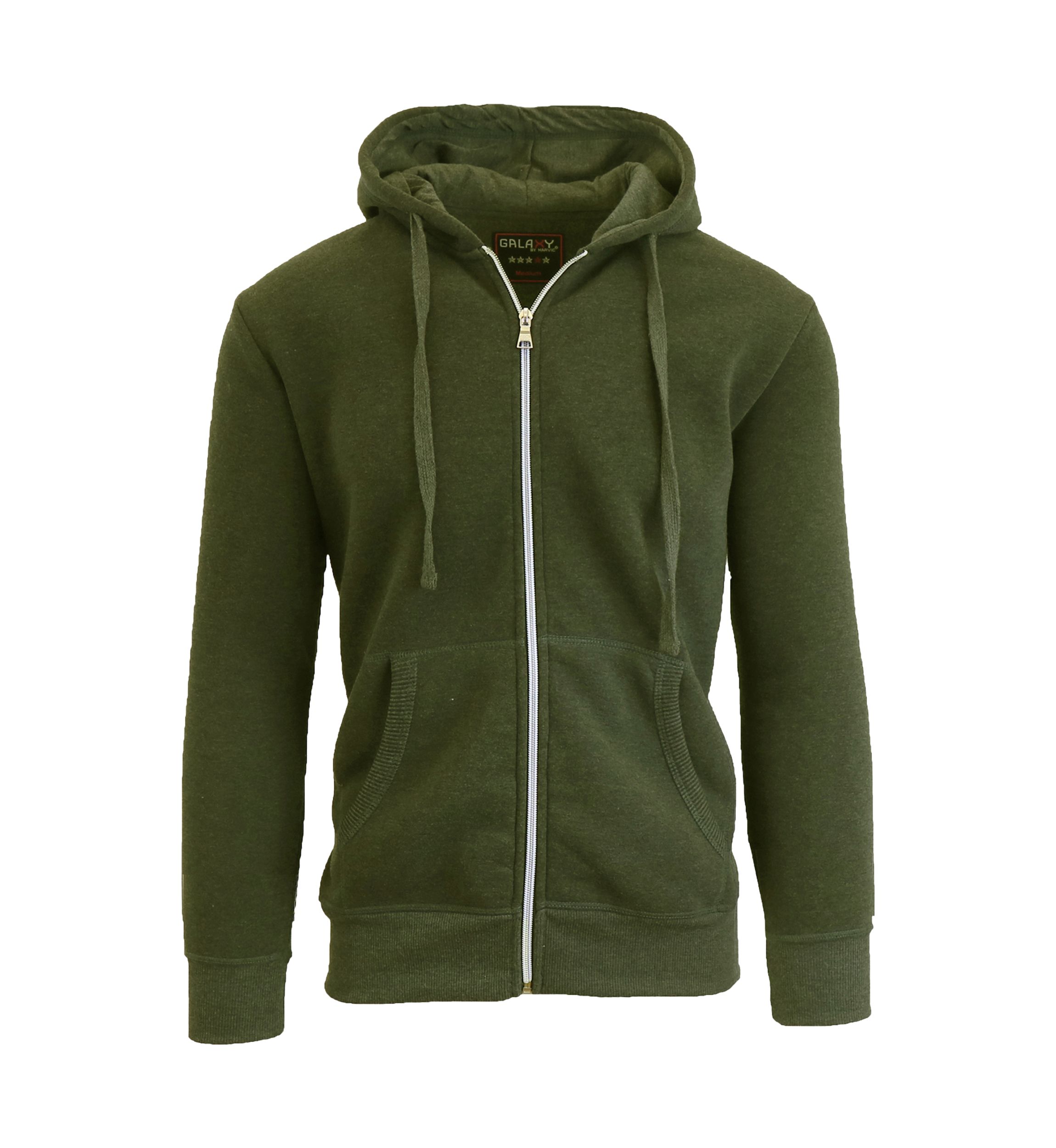 Mens Full Zip Fleece Hooded Sweatshirt